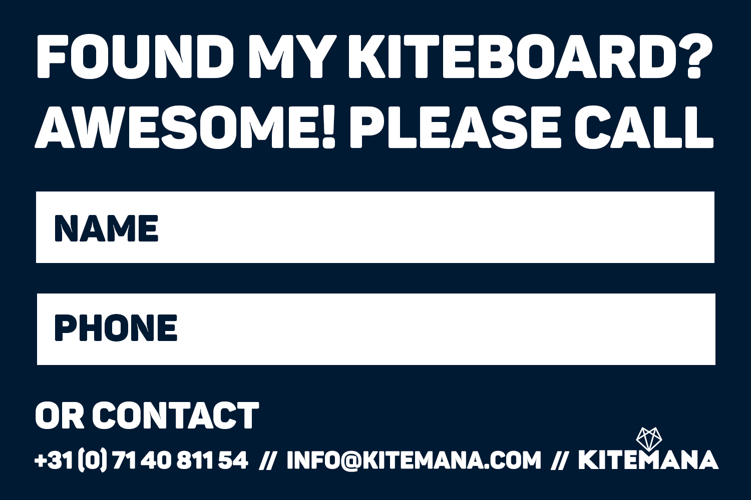 Kitemana Lost & Found Kiteboard Sticker