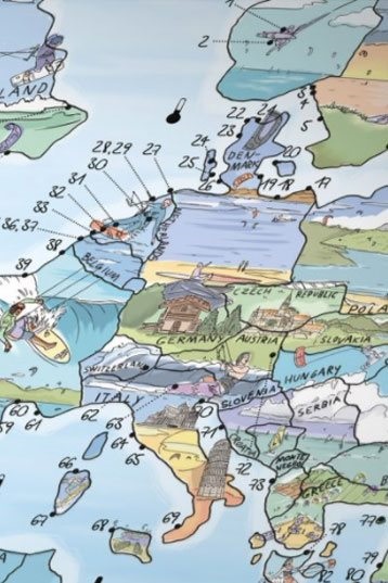 Awesome Maps-Kitesurf Weltkarte (wiederbeschreibbar)