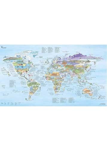 Awesome Maps-Surftrip Kaart Rewritable Wereldkaart