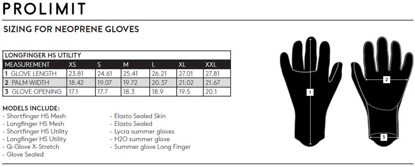 Prolimit Q glove X stretch 3mm surf handschoen